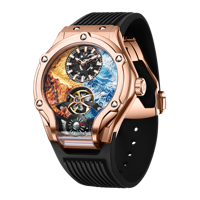 Montre squelette automatique de luxe pour homme HANBORO, 24 heures, mécanique, étanche, cadran en verre lumineux, bracelet en silicone