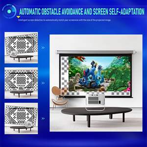 Projecteur portable Android 1080P natif à courte focale Mini Proyector180 °   Support de projection gratuit avec haut-parleurs intégrés pour home cinéma - Product Image 6