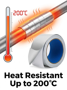 Ruban d'étanchéité et d'isolation pour CVC, ruban adhésif en aluminium haute adhérence pour la réparation des conduits, le contrôle des fuites d'air et l'efficacité thermique - Product Image 2