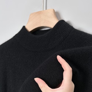 Pull <span class=keywords><strong>Col</strong></span> Montant Couleur Unie <span class=keywords><strong>Homme</strong></span>, Pull <span class=keywords><strong>Col</strong></span> Rond Décontracté, Chemise Basique Tendance Jeune Simple - Product Image 2
