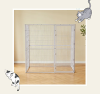 Cage pour chats, oiseaux, chiens, perroquets en métal massif extra large, modulable pour un espace libre - Conception simple, cage de vol et de course sécurisée