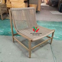 Chaise en corde de caoutchouc moderne avec structure en aluminium, style Bali Resort