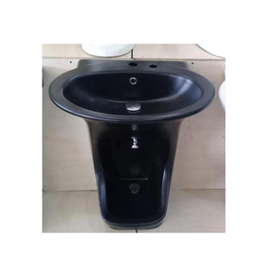 Articles sanitaires toilette lavage des mains et des pieds bassin de <span class=keywords><strong>colonne</strong></span> en céramique intégré - Product Image 2