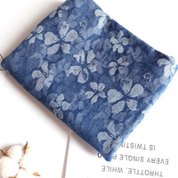 Tissu denim floral extensible au prix du fabricant Tissu jacquard coloré pour pantalon, veste et robe d'extérieur