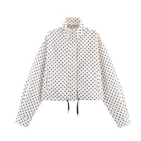 Set Jaket dan Celana Pendek Wanita Motif Polkadot Lengan Panjang Musim Semi/Panas Terbaru