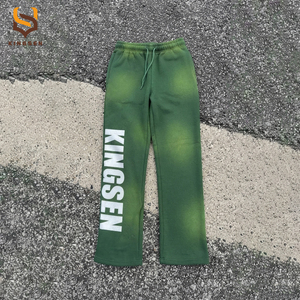 Wholesale Acid Washing Tracksuits Customized Screen Printing Zip up Hoodie Oversized Hoodie Jogger Pants Set for Men - Product Image 3