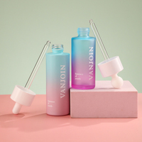 Flacon compte-gouttes en verre mat couleur pastel 50 ml 60 ml avec bulbe en caoutchouc souple pour liquide cosmétique, solution de contenant personnalisée imprimée
