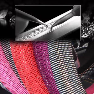 Universal 38cm 15 pulgadas lujo brillo Rhinestone brillante diamante cristal cuero mujeres coche <span class=keywords><strong>volante</strong></span> <span class=keywords><strong>cubre</strong></span> - Product Image 5