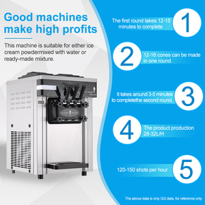 Nhà Máy Giá 25L/hr mềm phục vụ máy làm kem cho siêu thị cửa hàng tráng miệng 3 hương vị sữa nước thành phần QATAR thiết kế - Product Image 2