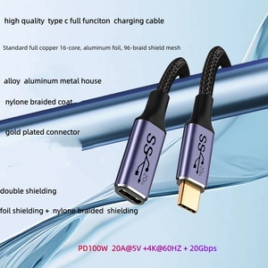 高品质 OFC TYPE-C 3.2 公对母延长线 PD100W 20Gbps 4k 音视频全功能 Type c 充电线 - Product Image 4