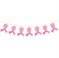 Sensibilisation au cancer du sein ruban rose bannière décorations de fête pour la campagne de santé du sein événements suspendus fournitures de décoration