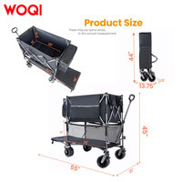 Chariot pliable à 4 roues en maille de fer WOQI avec poignée pour le shopping, le jardin et le camping