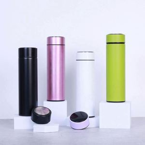 Custom Logo 500ml 17oz Double Wall Stainless Steel Insulated Temperature Vacuum Flasks Thermos Cup LED <b>Smart</b> Water Bottle - Product Image 1