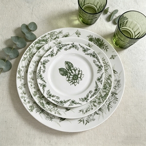 Vaisselle en céramique vintage française, assiettes rétro du milieu du siècle, assiettes pour le petit-déjeuner, les pâtes et les desserts - Product Image 5