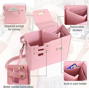 Free Sample Women's Fashion Customized PU polyester Cup Sleeve polyester Carrier Tote <b>Water</b> <b>Bottle</b> <b>Holder</b> Shoulder Crossbody Bag - Product Image 2