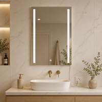 Miroir de salle de bain LED intelligent avec capteur tactile Miroir de salle de bain mural sans cadre E104H60100 Prix d'usine Hôtel de luxe Argent IP44