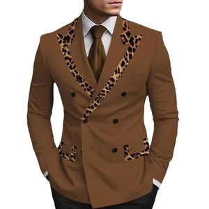 Costume d'affaires classique deux pièces <span class=keywords><strong>pour</strong></span> marié et témoin, avec boutons-pression, respirant, en laine peignée, à double boutonnage, <span class=keywords><strong>pour</strong></span> <span class=keywords><strong>mariage</strong></span> et banquet - Product Image 4