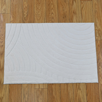 Vente en gros de tapis Jacuard blanc super doux et moderne en fausse fourrure de lapin, lavable en machine et pliable.