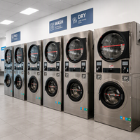 Laveuse-sécheuse automatique de haute qualité à monnayeur et lecteur QR, multi-paiements, pour laveries publiques et auberges