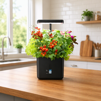 Pot de culture auto-arrosant en coton sûr avec lumière LED et perche télescopique pour jardin intérieur