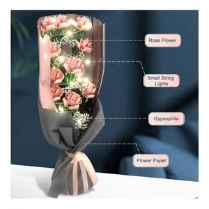 Ensemble de blocs de construction en plastique pour fleurs DIY, jouet éducatif pour enfants - Product Image 4