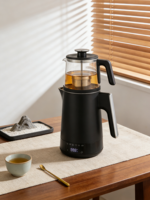Bouilloire électrique intelligente pour mère et enfant, bouilloire à double pot avec affichage numérique, théière supérieure en verre borosilicate de haute qualité