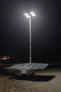 Système d'éclairage solaire LED hybride tout-en-un Eco avec batterie LiFePO4 DC, mât télescopique de 9 m, faible entretien, éclairage de chantier à distance - Product Image 2