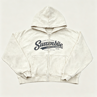 Sweat à capuche zippé vintage délavé, épais, effet soleil, streetwear, pour homme, blanc, imprimé lettres rétro, pull, vente en gros