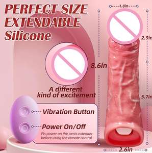 Sexspielzeug Sicherheit Silikon Realistisches <span class=keywords><strong>Dildo</strong></span> Kondom für Männer Verzögerung Ejakulation Schwanz Männlich Penis Ärmel Extender - Product Image 5