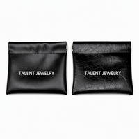 Sacs de rangement anti-poussière en cuir PU noir à motifs pour rouge à lèvres, bijoux, parfum, câble de données, écouteurs