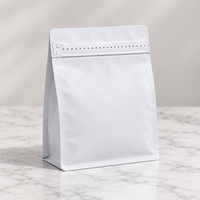 Sachets Doypack Blancs Écologiques avec Fermeture Zip pour Emballage de Grains de Café, Impression de Logo Personnalisé