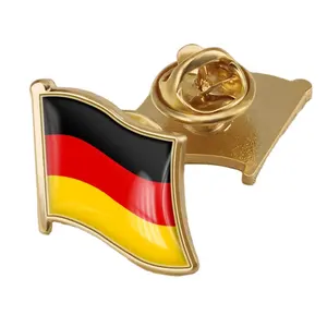 Wholesale Manufacture Customize Logo Brooch Custom Blank Metal Enamel Country car flag badges German flag car badge