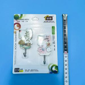 Paquete de 2 ganchos adhesivos, sin necesidad de taladrar, sin costuras, transparentes, para puertas de cocina y baño, y para pegar a la pared. - Product Image 1