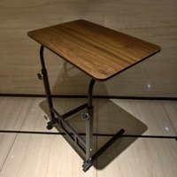 Table d'appoint mobile réglable en hauteur en MDF mélaminé anti-rayures, avec roulettes, pour ordinateur portable, à placer sur le lit, pour chambre à coucher domestique