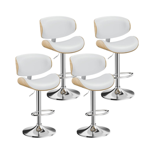 आधुनिक पु चमड़े के स्विचवेल बार मल सेट 2 समायोज्य बेंटवुड काउंटर बार्स्टमल ब्लैक फुटरेस्ट वापस रसोई भोजन के लिए - Product Image 1