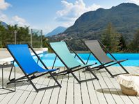 Chaise longue de plage pliante en aluminium portable pour l'extérieur