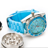 Broyeur à herbes en forme de montre créative, accessoire pour fumer, en alliage de zinc métallique, broyeur à herbes pour montre