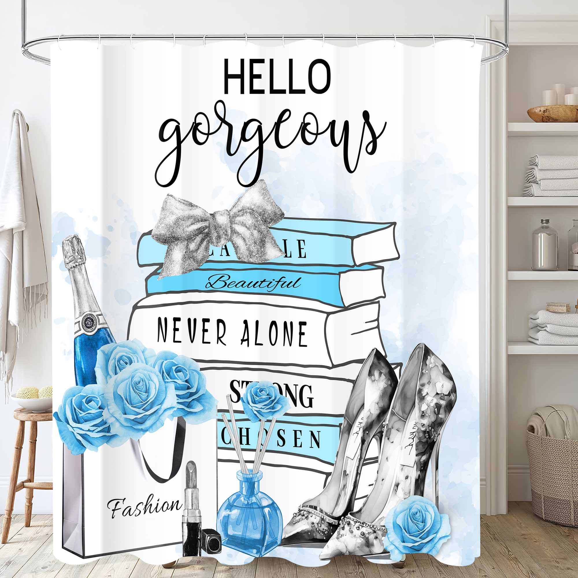 JY170 (2) Blue Roses & Books Print