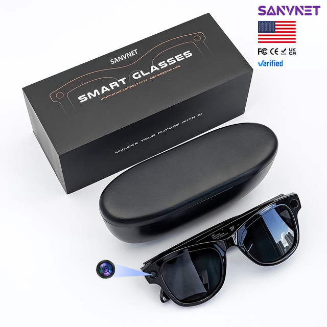 US Stock GS5 Max Smart AI Glasses with Camera 8MP ChatGPT AI Translation Video Recording Sunglasses 3600mAh Charging Case 2026