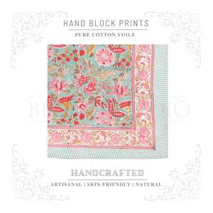 Pareo de algodón con estampado artesanal Mughal Garden para mujer, ligero, para cubrir el bikini, ropa de playa y resort para verano - Product Image 4