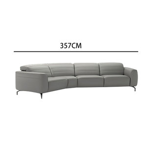 Sofá Italiano Minimalista de Lujo de Tres Plazas en Cuero Genuino con Reposacabezas Ajustable para Sala de Estar o Apartamento Grande Horizontal 9139 - Product Image 6