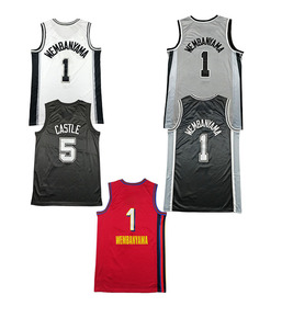 Nouveaux maillots de basket brodés 2026 à prix abordable : 5 Castle, 4 Fox, 1 Wembanyama, 50 Robinson - Product Image 4