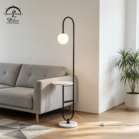Lampadaire LED moderne en métal et marbre pour la lecture, décoration intérieure européenne