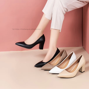 For Women on Hells PU Leather Upper Women Middle <b>Heel</b> Office Lady Wedge Shoes - Product Image 2