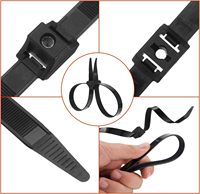 Nuevas esposas de policía de plástico Doble manguito flexible Esposas desechables Zip Tie Nylon Bridas para cables