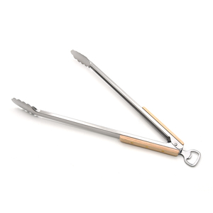 Pinza Multifunzionale in Acciaio Inox con Manico in Legno <span class=keywords><strong>e</strong></span> Apribottiglie, Accessori per Barbecue <span class=keywords><strong>e</strong></span> <span class=keywords><strong>Griglia</strong></span> a Carbone da Esterno - Product Image 1