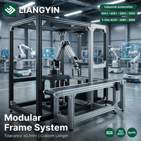 Profilé d'extrusion en aluminium Liangyin à fente en T 4040 4080, cadre de porte industriel personnalisé 6063 T5, découpe et soudure OEM, revêtement en poudre