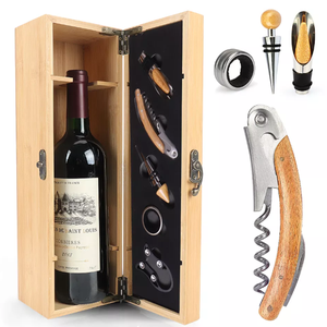 Chất Lượng Cao Nhà Cung Cấp Vàng Tre Rượu Vang Bằng Gỗ Mở Chai Món Quà Thiết Lập Thanh Công Cụ Kit Cá Nhân Rượu Vang Mở Thiết Lập - Product Image 3