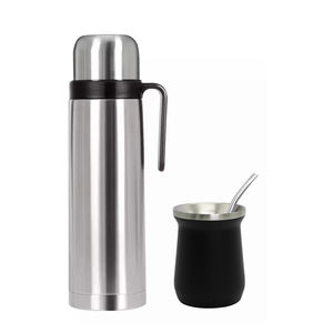 Yerba Mate Termo termo taza Uruguayo 1 L Media Manija Pico Matero Acero Doble Capa navideno - Product Image 6