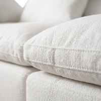 Canapé moderne en velours blanc crème, une place, mousse rebondissante haute densité, personnalisable, compressé sous vide pour mobilier de salon